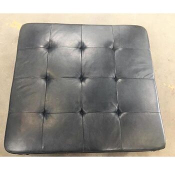 ottoman sectional black leather tufted ottoman lounge upholstery rental