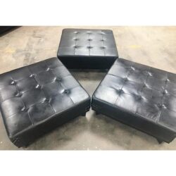 ottoman sectional black leather tufted ottoman lounge upholstery rental