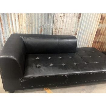 chaise left arm sectional black leather rental