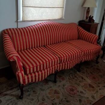 striped sofa camel back sofa lounge upholstery rental