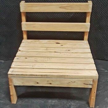 craft armless chair wood panel pine slats outdoor set lounge chair rental