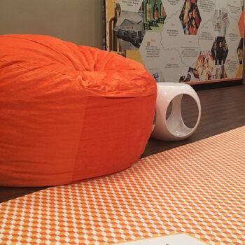 bean bag chair orange super size large nylon lounge chair rental