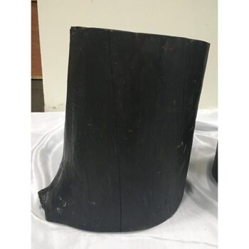 tree stump natural spray paint black wood occasional table rental