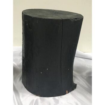 tree stump natural spray paint black wood occasional table rental