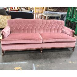 rose davenport couch vintage antique velvet suede lounge upholstery rental