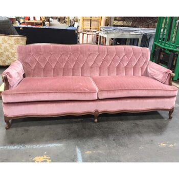 rose davenport couch vintage antique velvet suede lounge upholstery rental