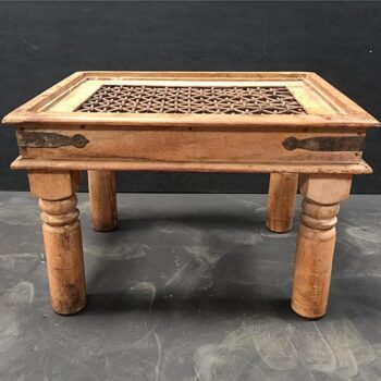 iron panel table indonesian wood occasional rental