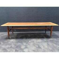 danish mid century wood long occasional table rental