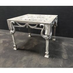 dolphin deco cast iron matte grey occasional table rental