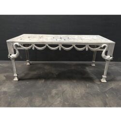 dolphin deco cast iron grey matte table occasional rental