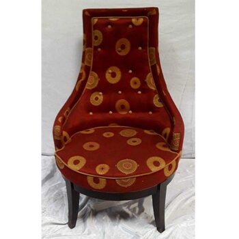 jazz club chair red vinyl pattern 20th century wood legs lounge chair rental