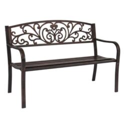 scroll park bench iron floral bench