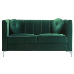 pleated emerald sofa lounge upholstery rental