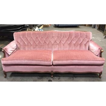 rose davenport couch vintage antique velvet suede lounge upholstery rental