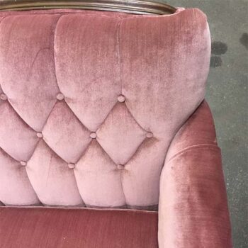 rose davenport couch vintage antique velvet suede lounge upholstery rental