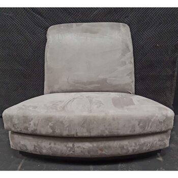 round banquette sectional grey suede lounge rental