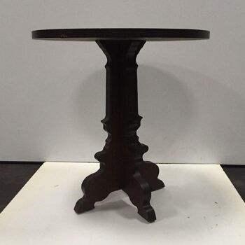 silhouette table brown wood occasional rental