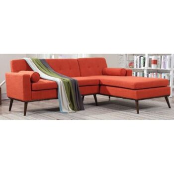 sophia mid century orange sectional lounge upholstery rental