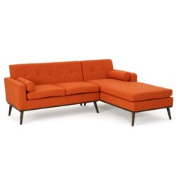 sophia mid century orange sectional lounge upholstery rental