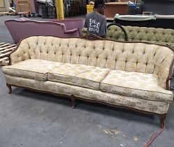 Antique couch wood frame upholstered sofa rental