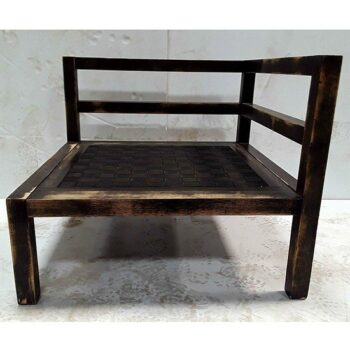 westy corner chair wood lounge upholstery rental