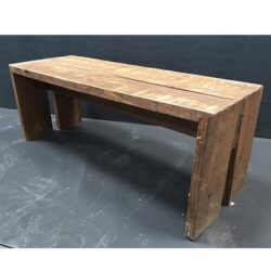 wood plank bench red rustic wedding