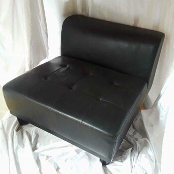 burtonesque couch armless sectional black leather chair rental