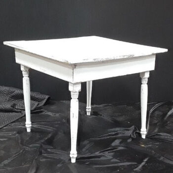 square farm table white wood dining rental