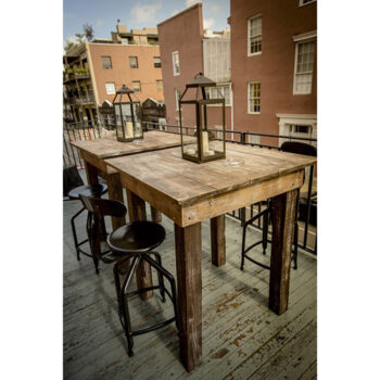 square farm table wood dining rental