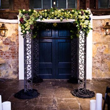 french quarter cast iron structure pergola arch rental