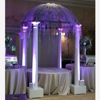 strap iron dome canopy plaster column structure pergola chuppah rental