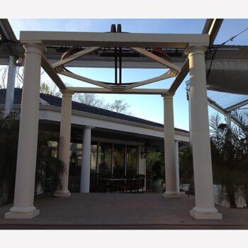 strap iron dome canopy plaster column structure pergola chuppah rental