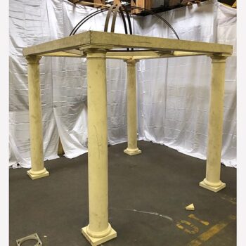 strap iron dome canopy plaster column structure pergola chuppah rental