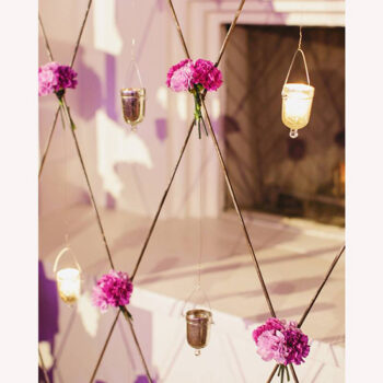 hanging votive mercury cup glass clear votive rental