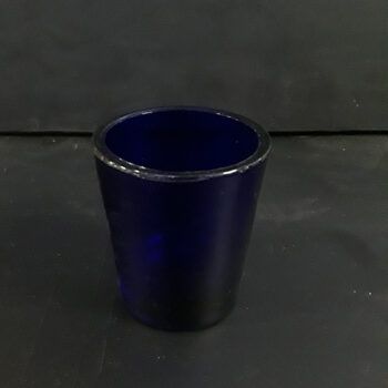 blue glass clear votive holder lighting candle holder rental