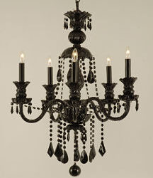 Black Glass Gothic Voodoo French Quarter Type Crystal Chandelier