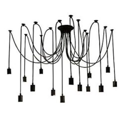 Chandelier, 14 light Vintage Edison Spider Pendant Lamp 79in length