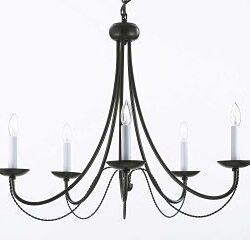 Simple 5 arm iron electric chandelier