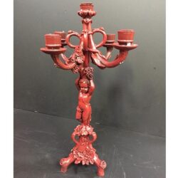 cherub candelabra red metal lighting rental