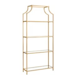 gold milan etagere metal bookcase shelf bar