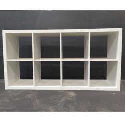 white matte cube bookcase shelf rental