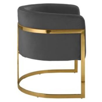 half moon chair black leather gold metal rent rental