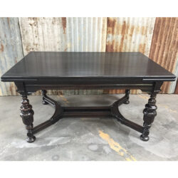 french tudor dining table ebony wood dark marie laveau