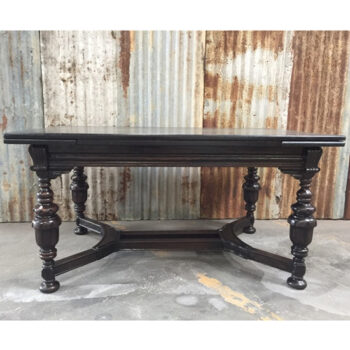 french tudor dining table ebony wood dark marie laveau