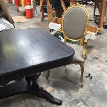 duncan phyfe dining table ebony antique wood rent rental