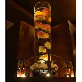 rota vase clear glass vessel flowers rental