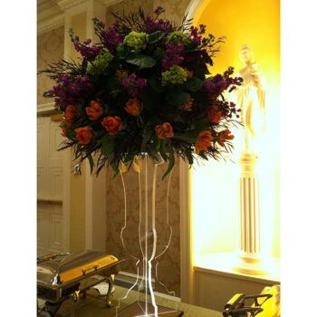 acrylic urn clear plastic pedestal riser decor rental