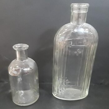 vintage bottle clear glass flowers vessel rental