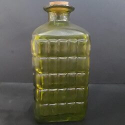 square green bottle cork clear vessel flowers rental