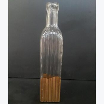 vintage bottle clear glass gold dipped bottle vessel flowers rental